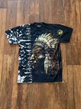 Jays rock Black Graphic Tee with Native Chief Illustration - Men’s Shirt